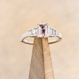 MCKENZIE" - EMERALD CUT MORGANITE ENGAGEMENT RING WITH LAB-GROWN DIAMOND ACCENTS