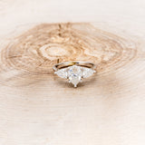 "VOGUE" - PEAR-CUT MOISSANITE ENGAGEMENT RING WITH MOISSANITE ACCENTS - 4
