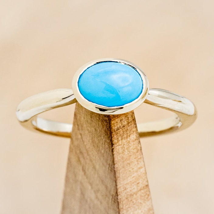 OVAL BLUE BIRD TURQUOISE ENGAGEMENT RING-7