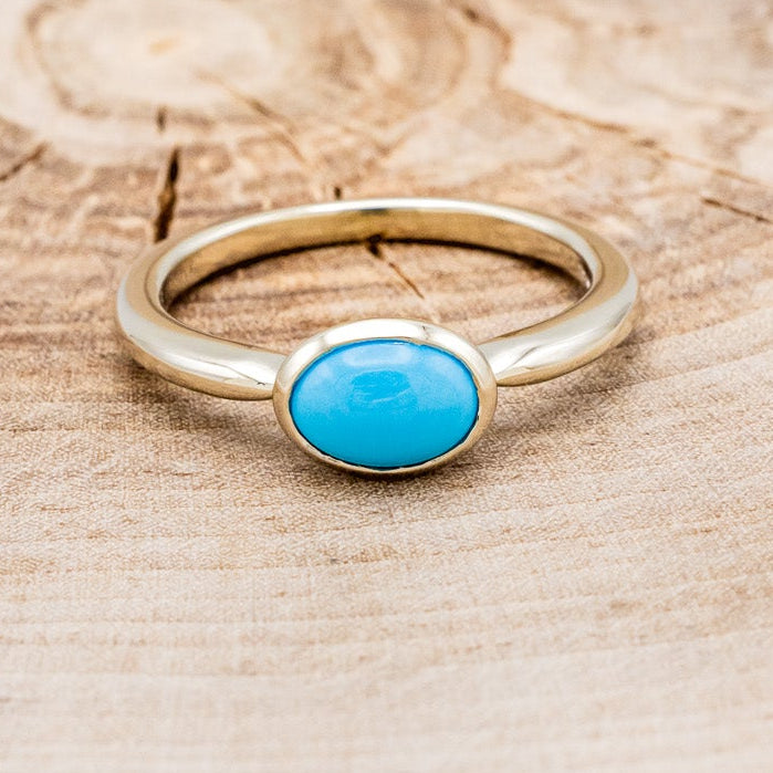 OVAL BLUE BIRD TURQUOISE ENGAGEMENT RING-10