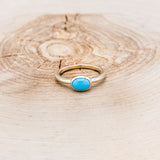 OVAL BLUE BIRD TURQUOISE ENGAGEMENT RING