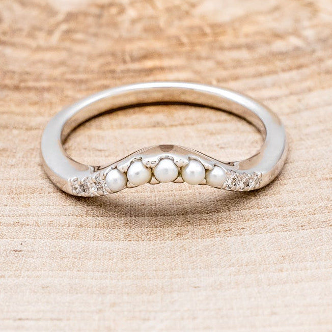 PEARL & DIAMOND TRACER BAND ON 14K GOLD-10