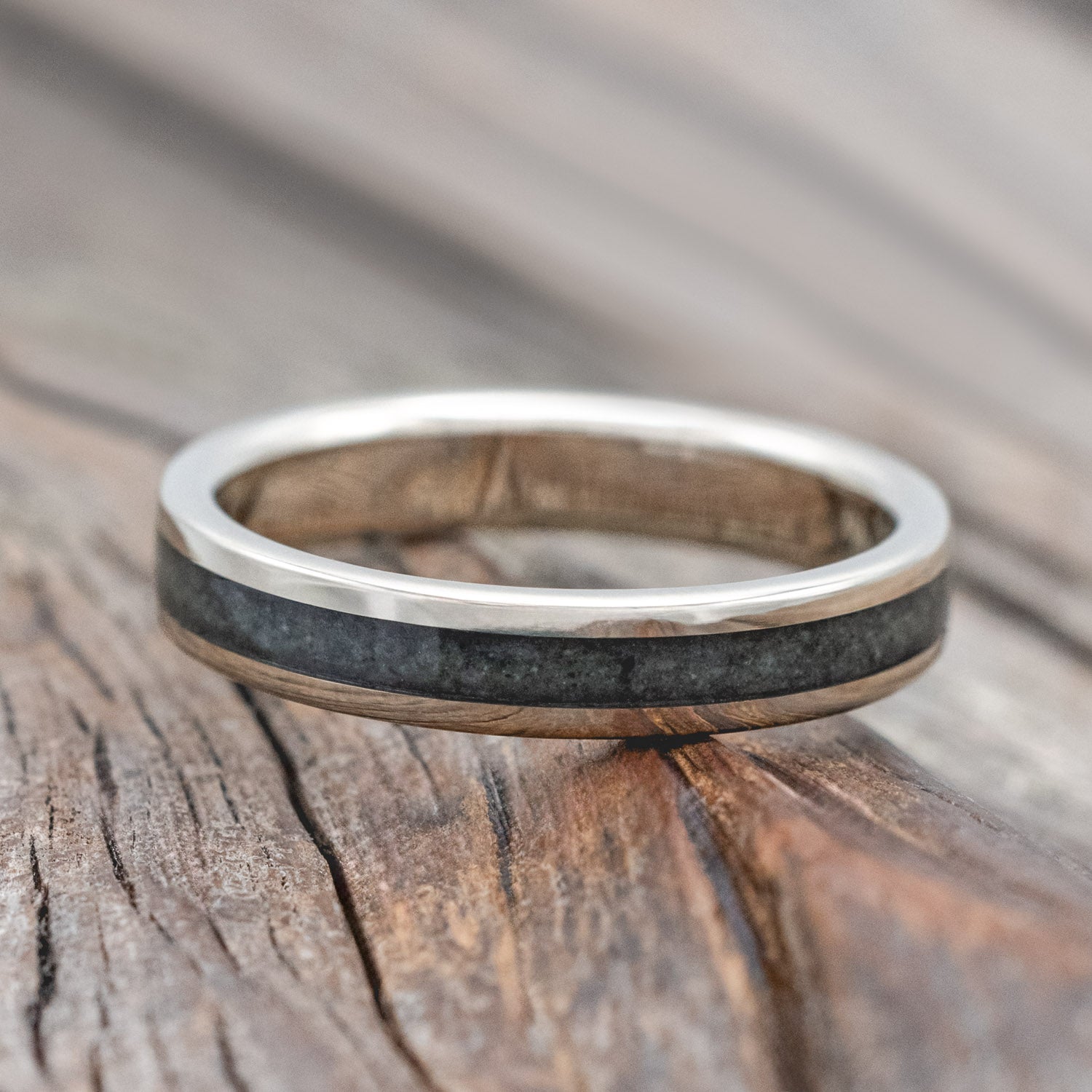 "ETERNA" - MOSS AGATE INLAY STACKING BAND-Staghead Designs