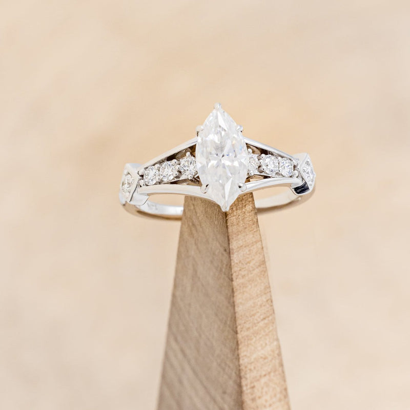 "PERSEPHONE" - MARQUISE-CUT MOISSANITE ENGAGEMENT RING WITH DIAMOND ACCENTS-1