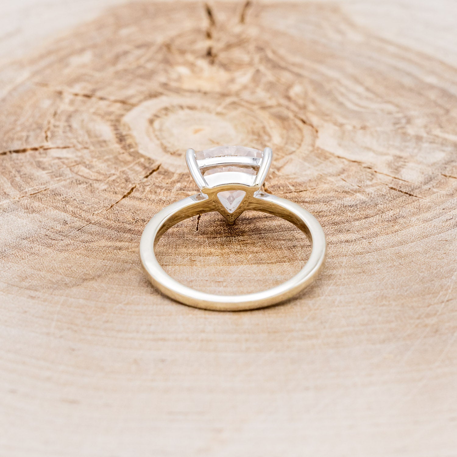 "PIPER" - TRILLION CUT ROSE QUARTZ ENGAGEMENT RING WITH DIAMOND ACCENTS-11