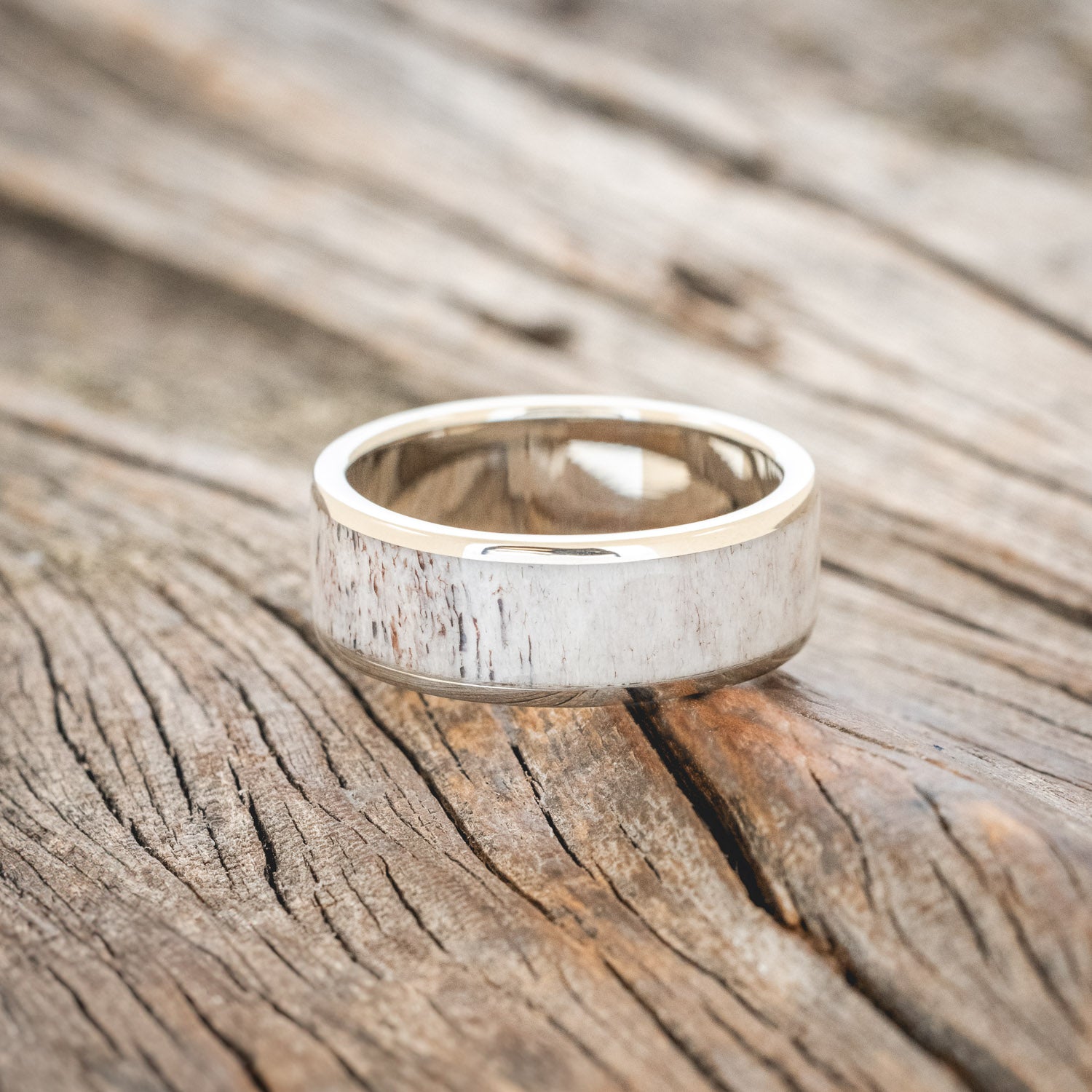 "RAINIER" - MATCHING SET OF ANTLER WEDDING BANDS-32