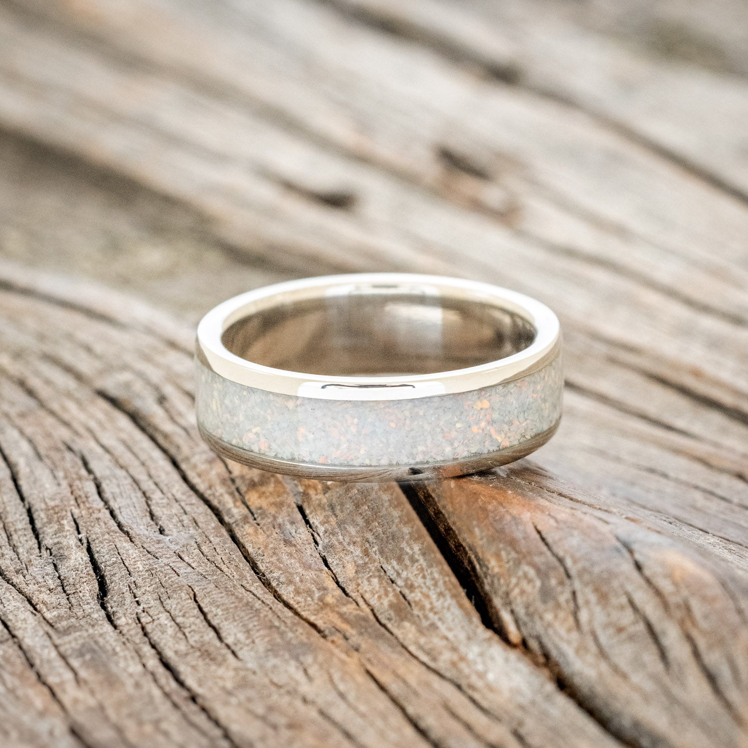 "RAINIER" - FIRE & ICE OPAL WEDDING BAND-12