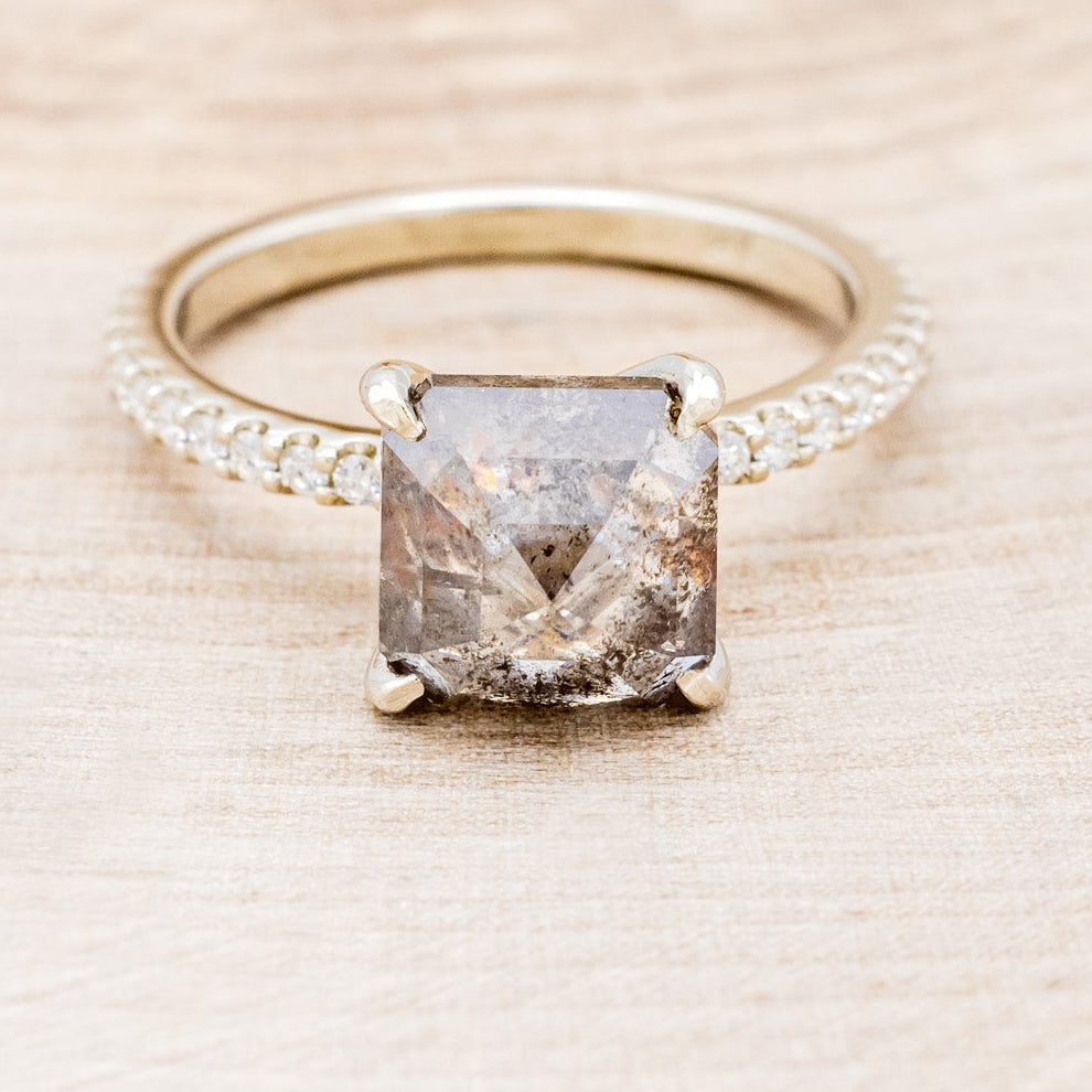 "RAMONA" - ENGAGEMENT RING WITH DIAMOND ACCENTS - MOUNTING ONLY - SELECT YOUR OWN STONE-3