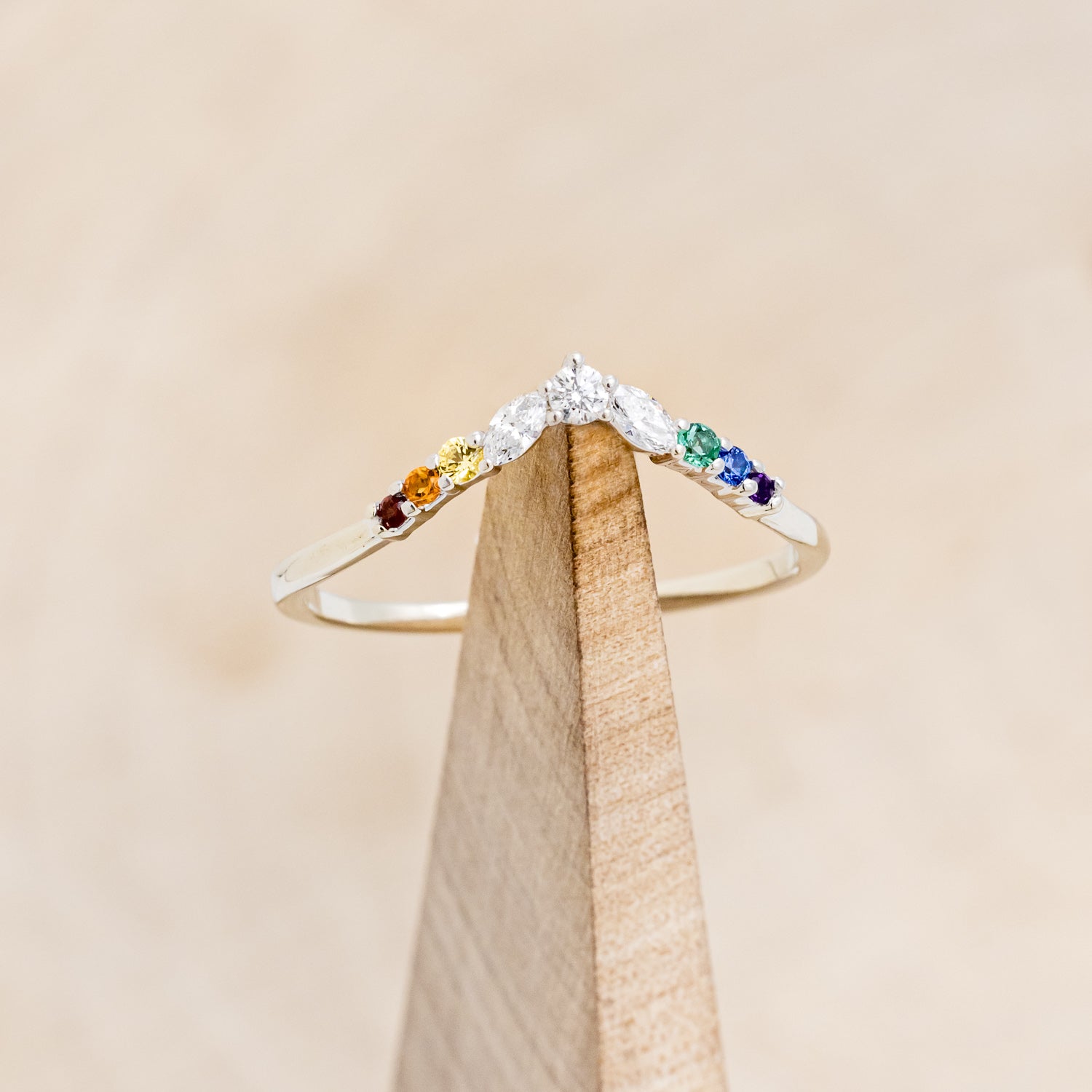 "REIGN" - MARQUISE PRIDE TRACER WITH RAINBOW ACCENT STONES-7