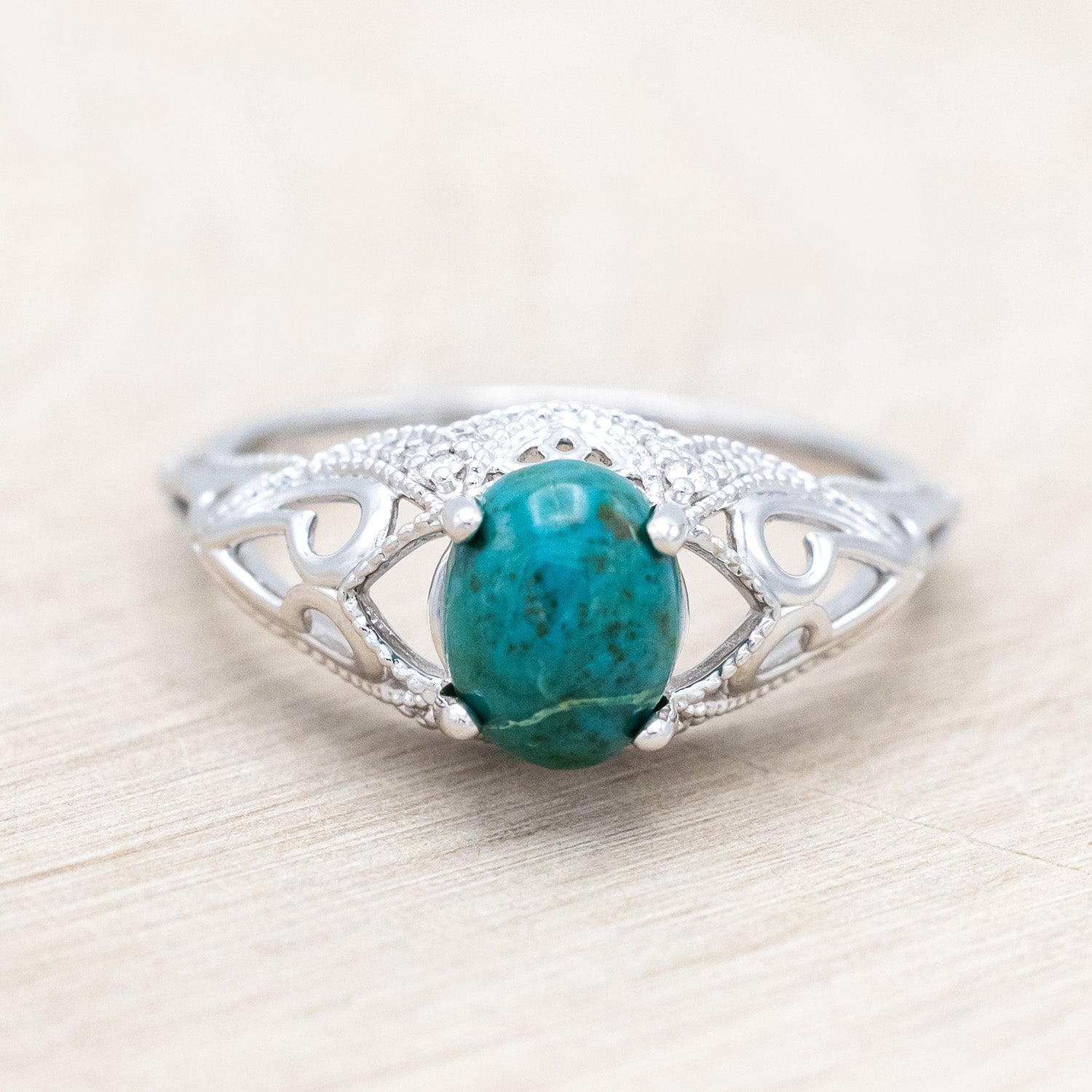 "RELICA" - OVAL CUT ENGAGEMENT RING WITH DIAMOND ACCENTS-Staghead Designs