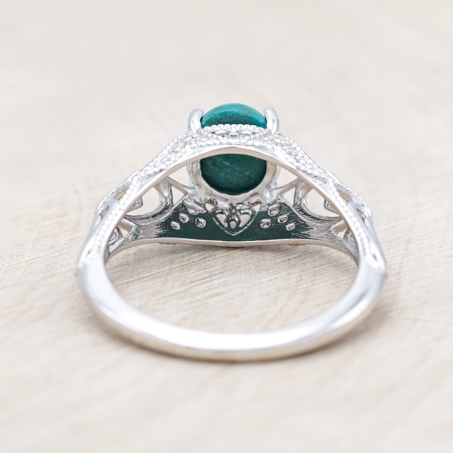 "RELICA" - OVAL CUT ENGAGEMENT RING WITH DIAMOND ACCENTS-Staghead Designs