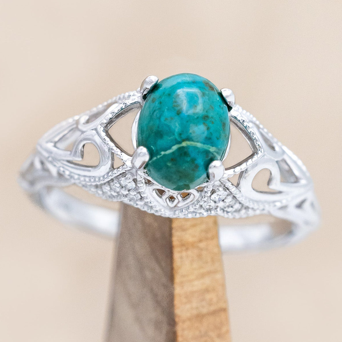 "RELICA" - OVAL CUT ENGAGEMENT RING WITH DIAMOND ACCENTS-Staghead Designs
