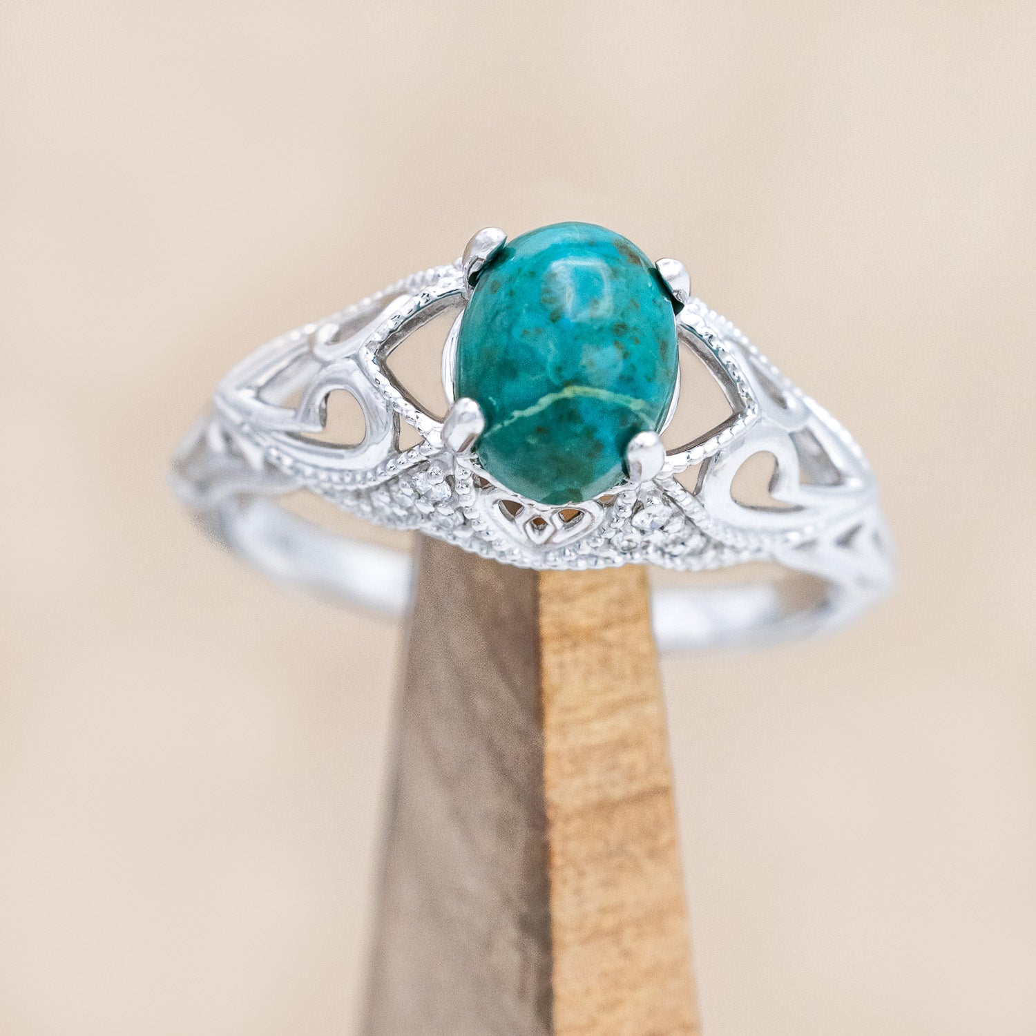 "RELICA" - OVAL CUT ENGAGEMENT RING WITH DIAMOND ACCENTS-Staghead Designs