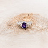 "RELICA" - OVAL AMETHYST ENGAGEMENT RING WITH DIAMOND ACCENTS-4