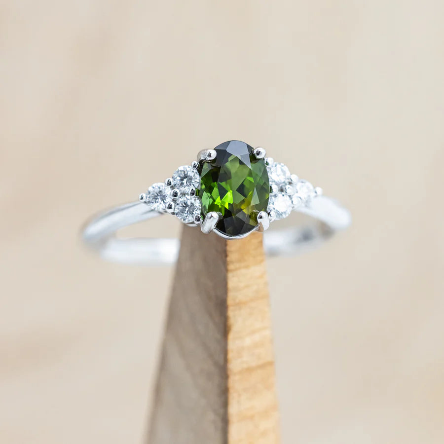"RHEA" - OVAL CUT ENGAGEMENT RING WITH DIAMOND ACCENTS-Staghead Designs