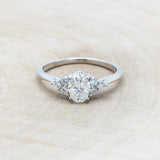 "RHEA" - OVAL MOISSANITE ENGAGEMENT RING WITH DIAMOND ACCENTS-Staghead Designs