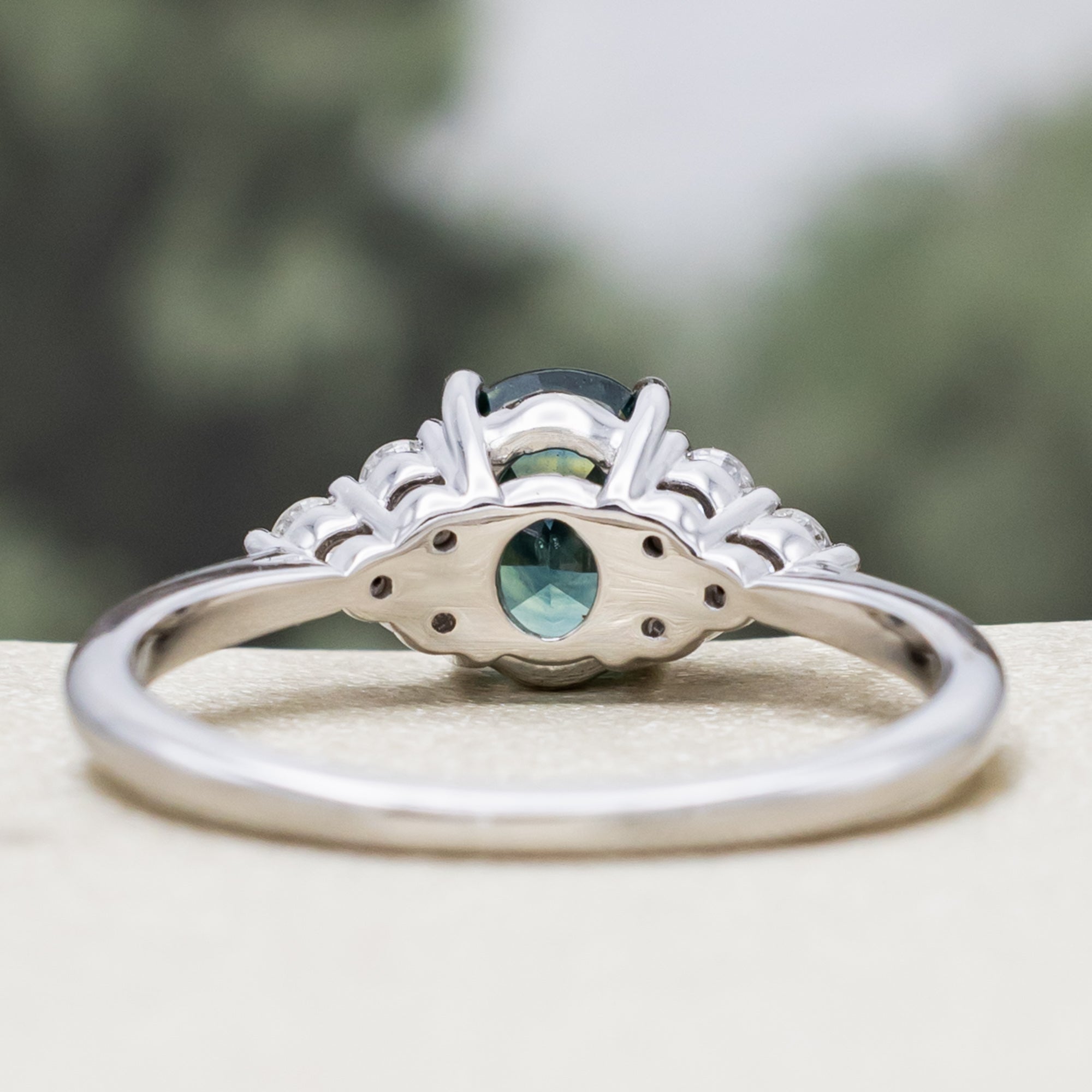 "RHEA" - OVAL CUT ENGAGEMENT RING WITH DIAMOND ACCENTS-Staghead Designs