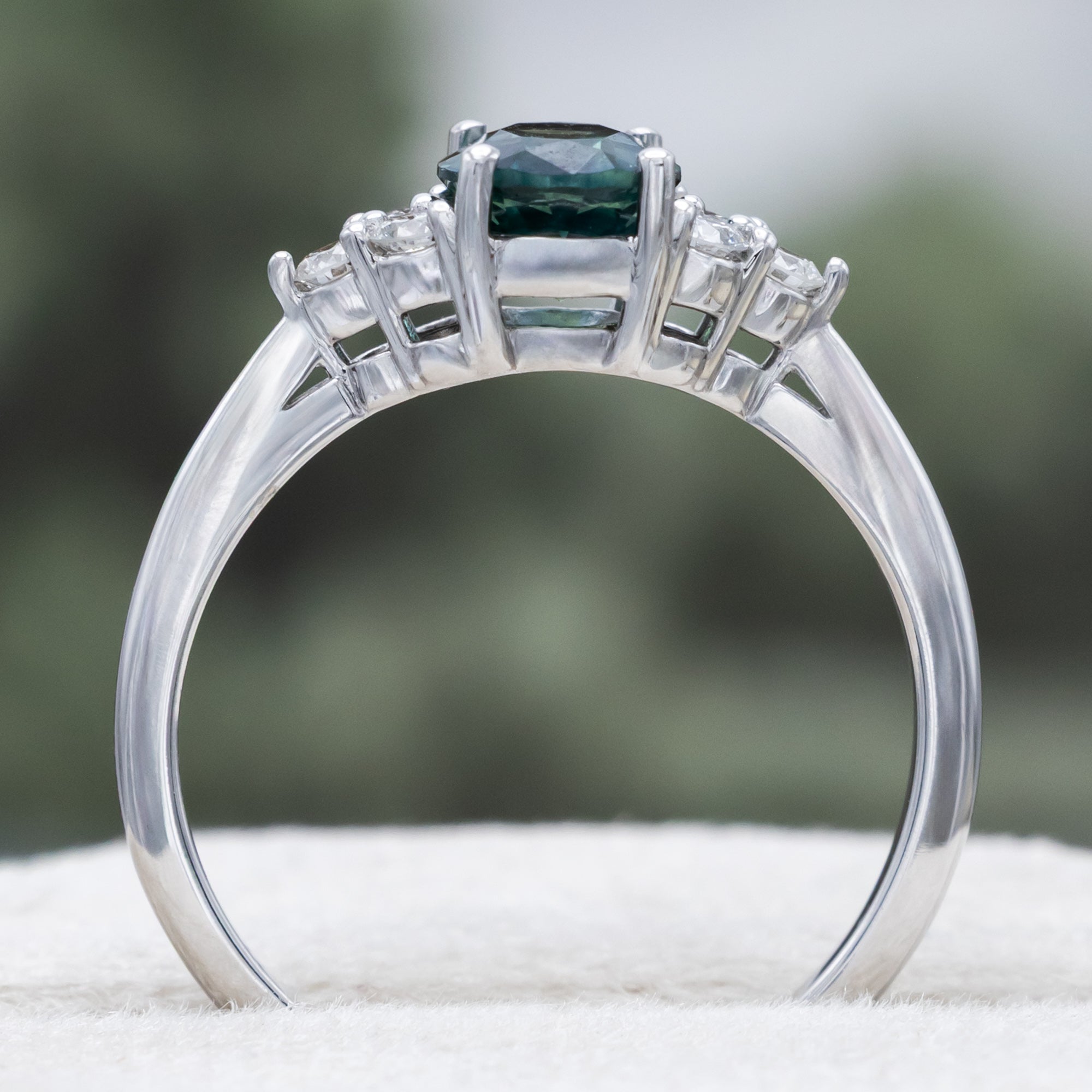 "RHEA" - OVAL CUT ENGAGEMENT RING WITH DIAMOND ACCENTS-Staghead Designs