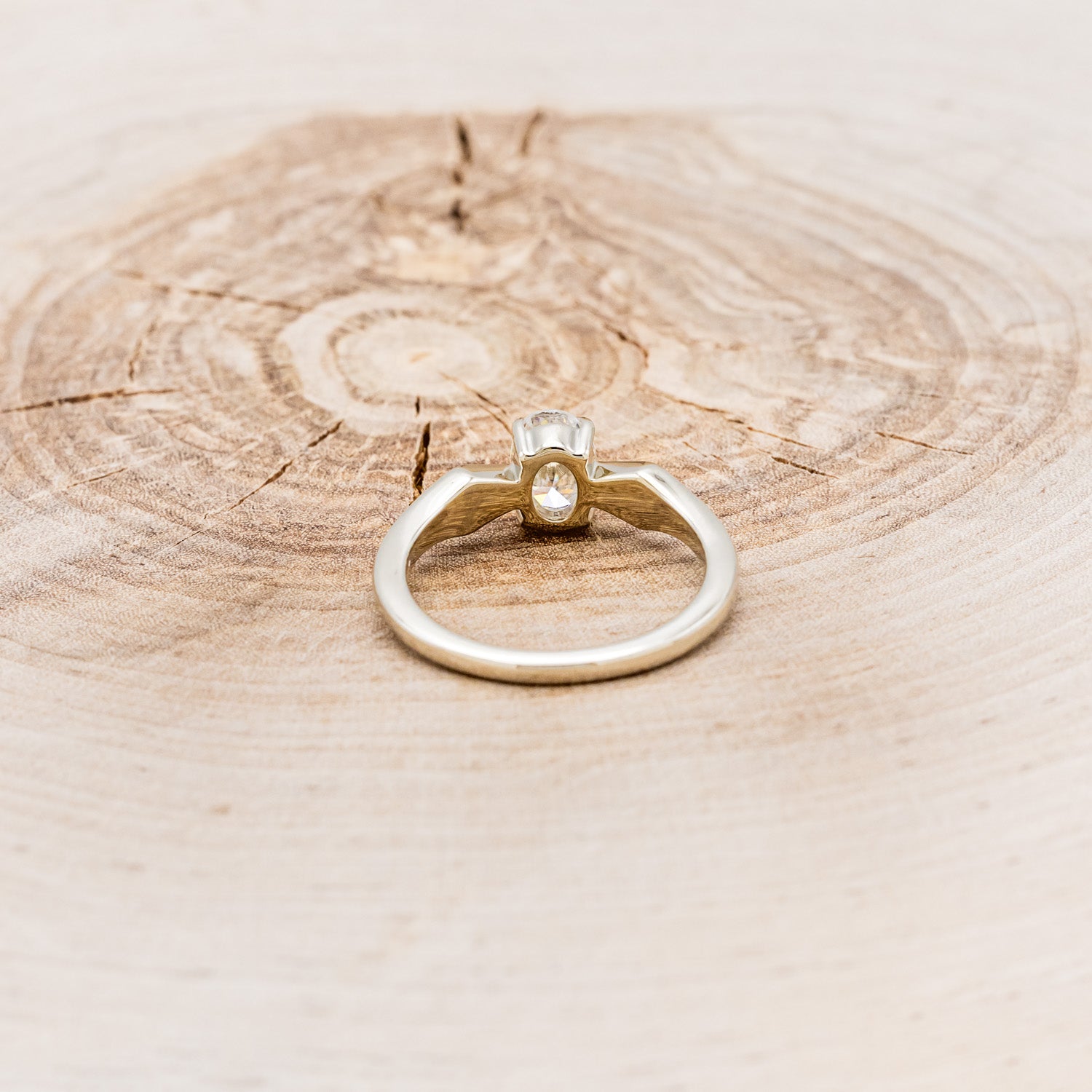 "HERA" - OVAL MOISSANITE ENGAGEMENT RING WITH TURQUOISE INLAYS-5