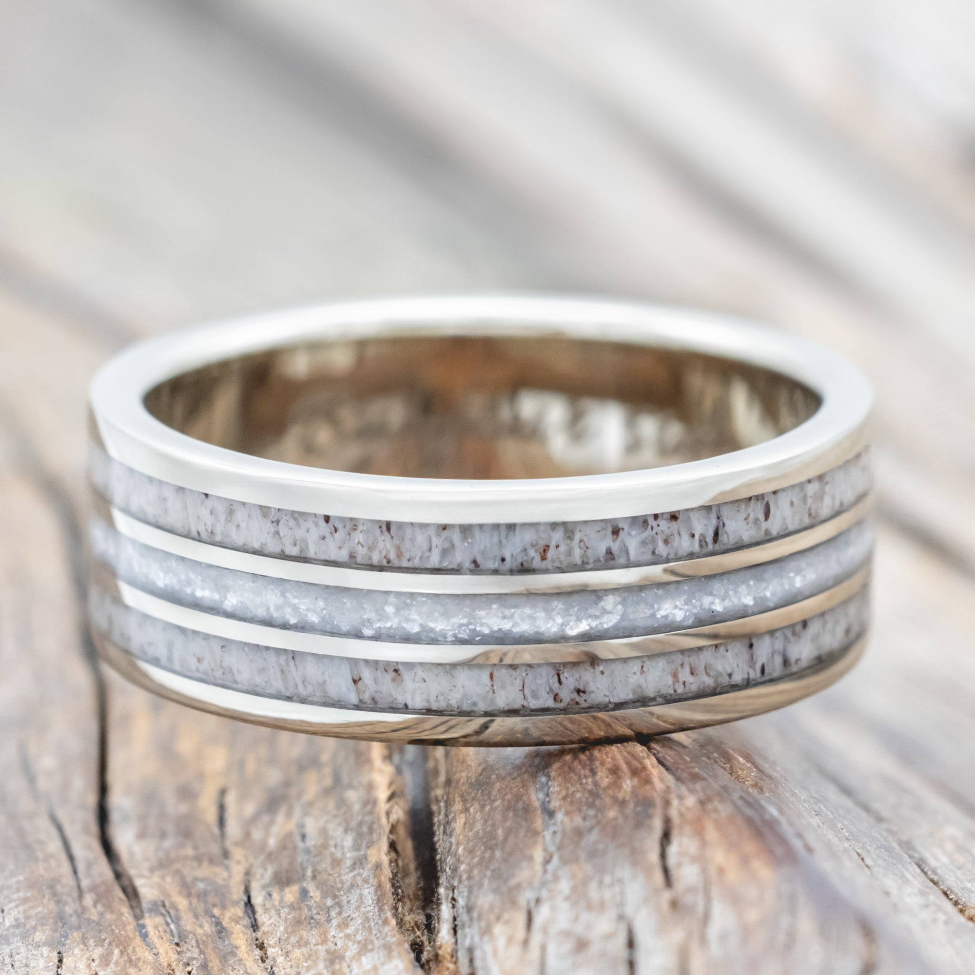 "RIO" - DIAMOND DUST & ANTLER WEDDING RING-Staghead Designs