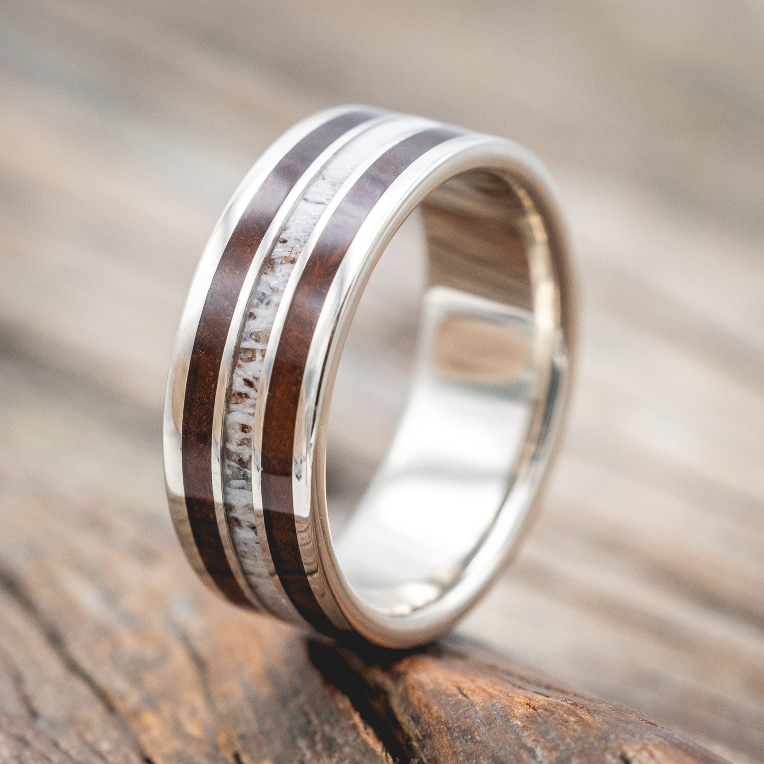 "RIO" - ELK ANTLER & IRONWOOD WEDDING BAND-Staghead Designs
