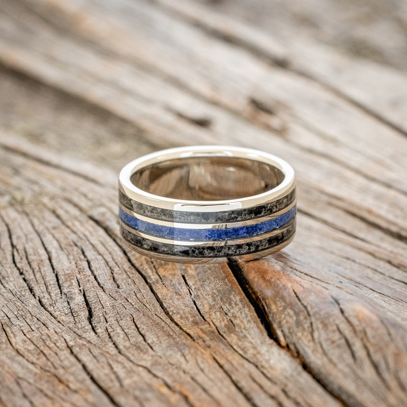 "RIO" - LAPIS LAZULI & BLACK ONYX WEDDING RING-3