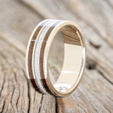 "RIO" - DIAMOND DUST & KOA WOOD WEDDING RING-1