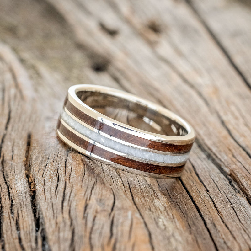 "RIO" - DIAMOND DUST & KOA WOOD WEDDING RING-2