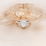 "RORY" - PEAR-SHAPED MOONSTONE ENGAGEMENT RING WITH DIAMOND HALO & ACCENTS-4