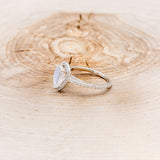 "RORY" - PEAR-SHAPED MOONSTONE ENGAGEMENT RING WITH DIAMOND HALO & ACCENTS-3