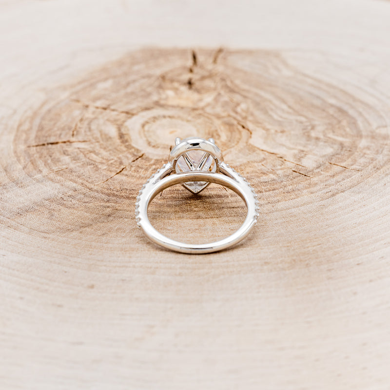 "RORY" - PEAR-SHAPED MOONSTONE ENGAGEMENT RING WITH DIAMOND HALO & ACCENTS-5