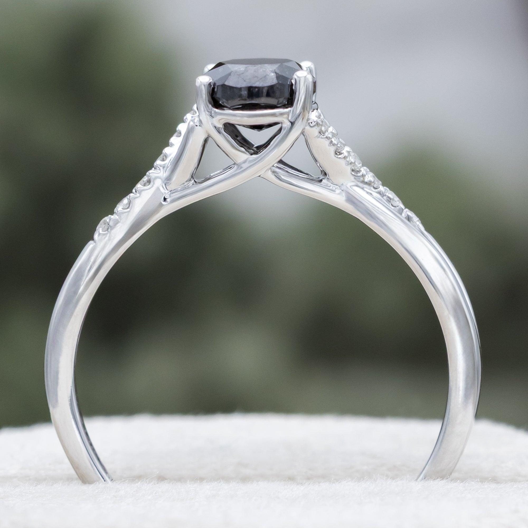 "Roslyn" - Oval Cut Center Stone Engagement Ring With Diamond Accents-Staghead Designs