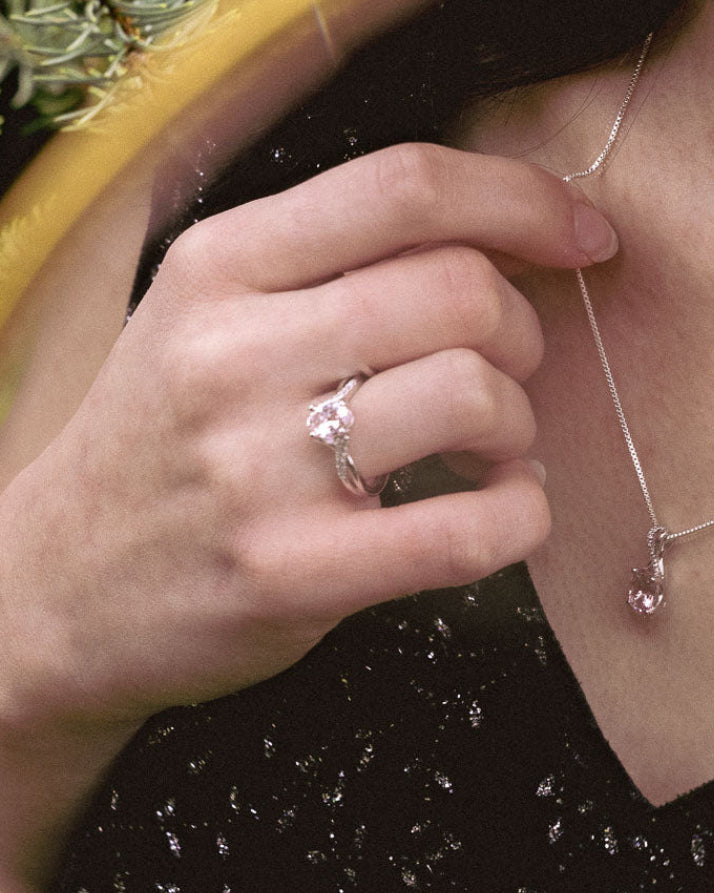 "Roslyn" - Morganite Engagement Ring With Diamond Accents