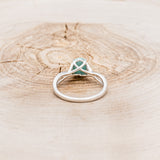 "ROSLYN" - OVAL TURQUOISE ENGAGEMENT RING WITH DIAMOND ACCENTS