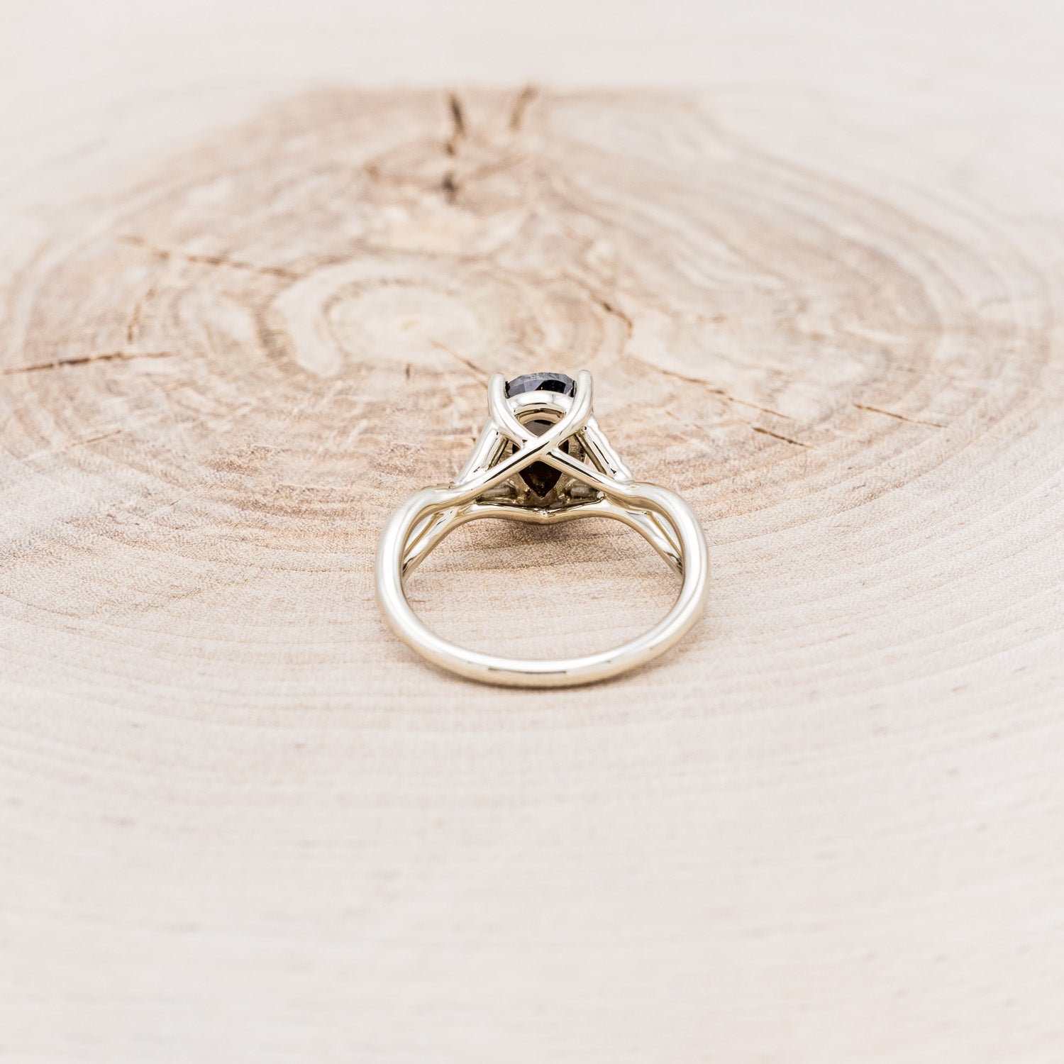 "ROSLYN" - PEAR SHAPED SALT & PEPPER DIAMOND ENGAGEMENT RING WITH DIAMOND ACCENTS-11