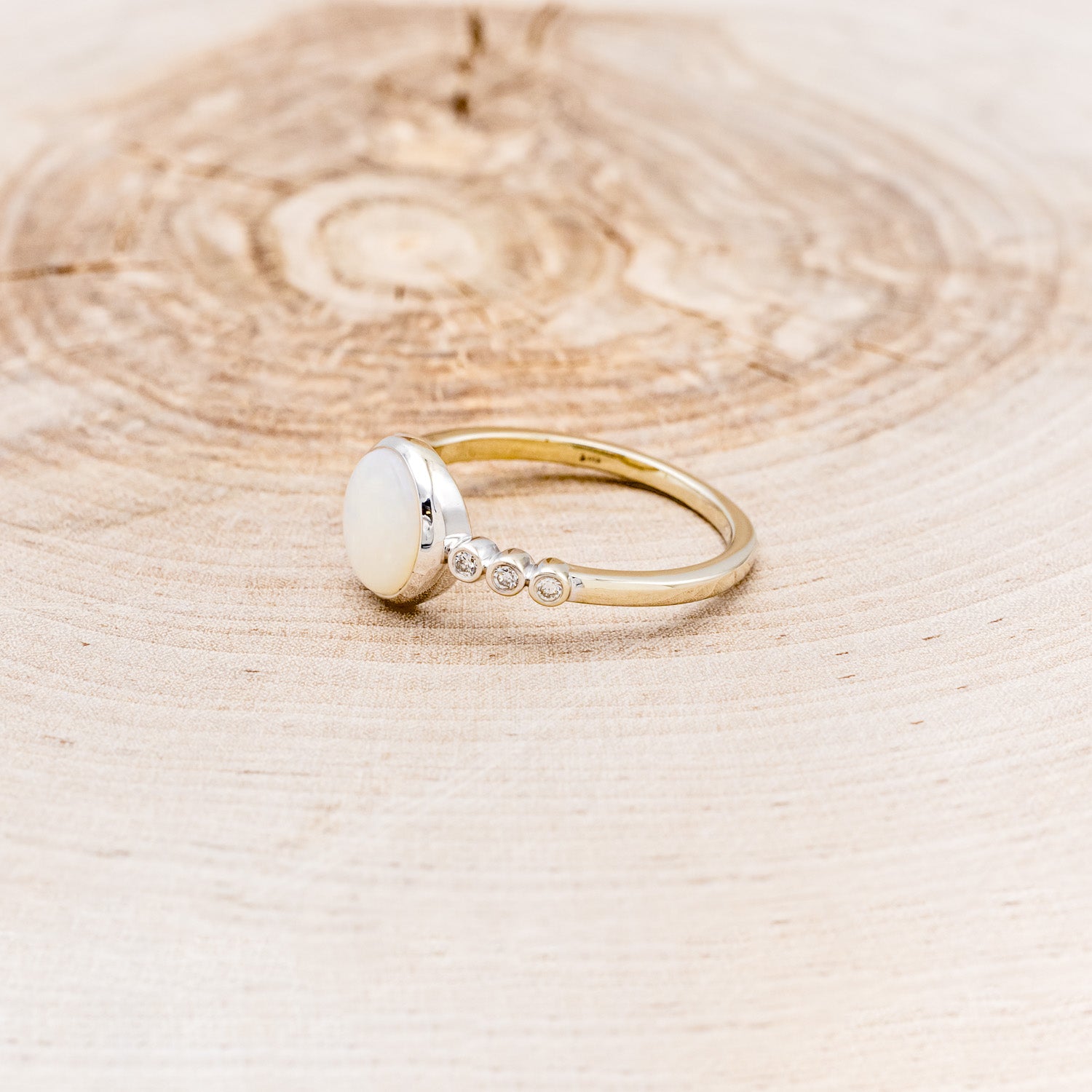 ROUND CUT OPAL ENGAGEMENT RING WITH DIAMOND ACCENTS-8