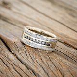 "RYDER" - BLACK DIAMONDS & ANTLER INLAYS WEDDING BAND-5