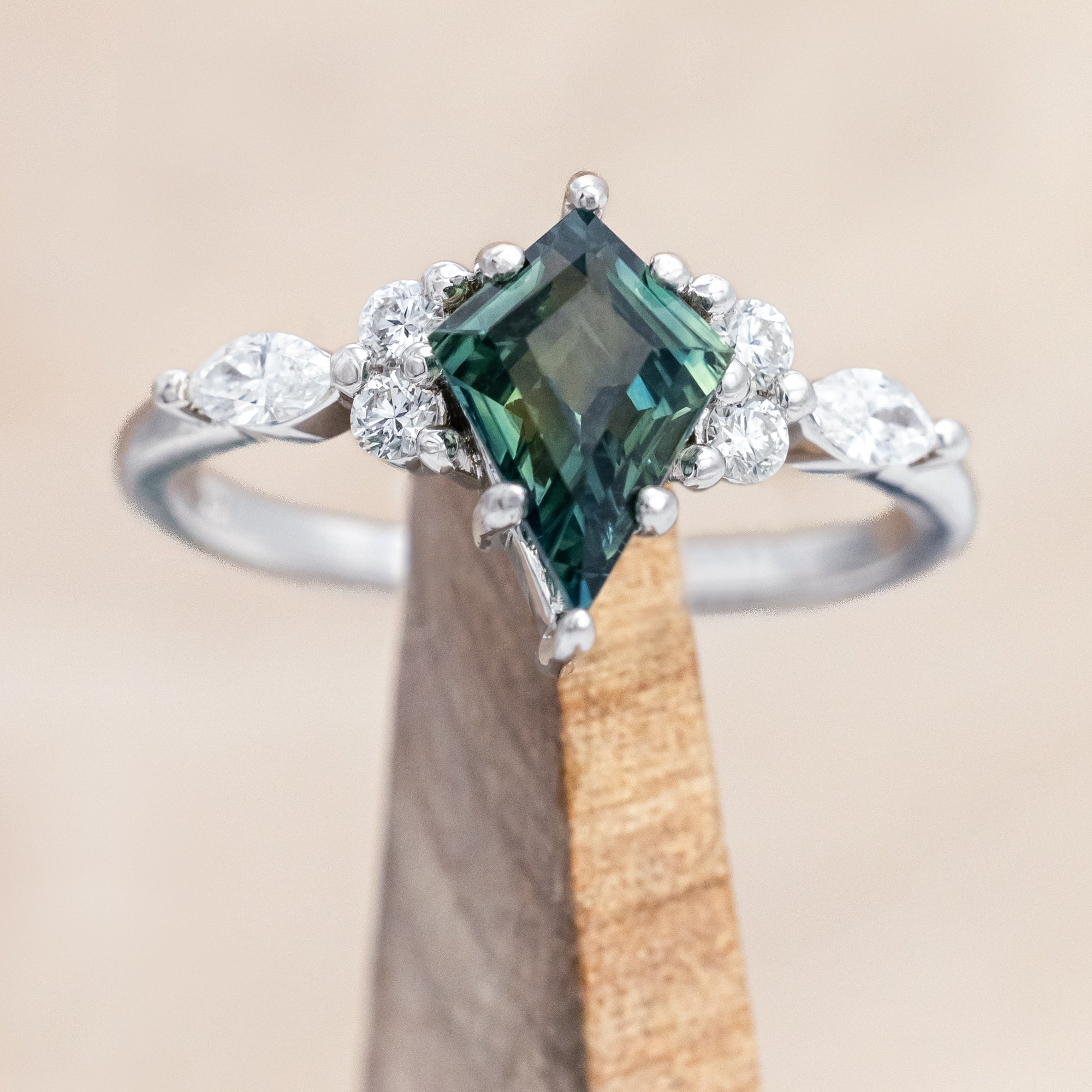 "SAGE" - ENGAGEMENT RING WITH DIAMOND ACCENTS - MOUNTING ONLY - SELECT YOUR OWN STONE-Staghead Designs