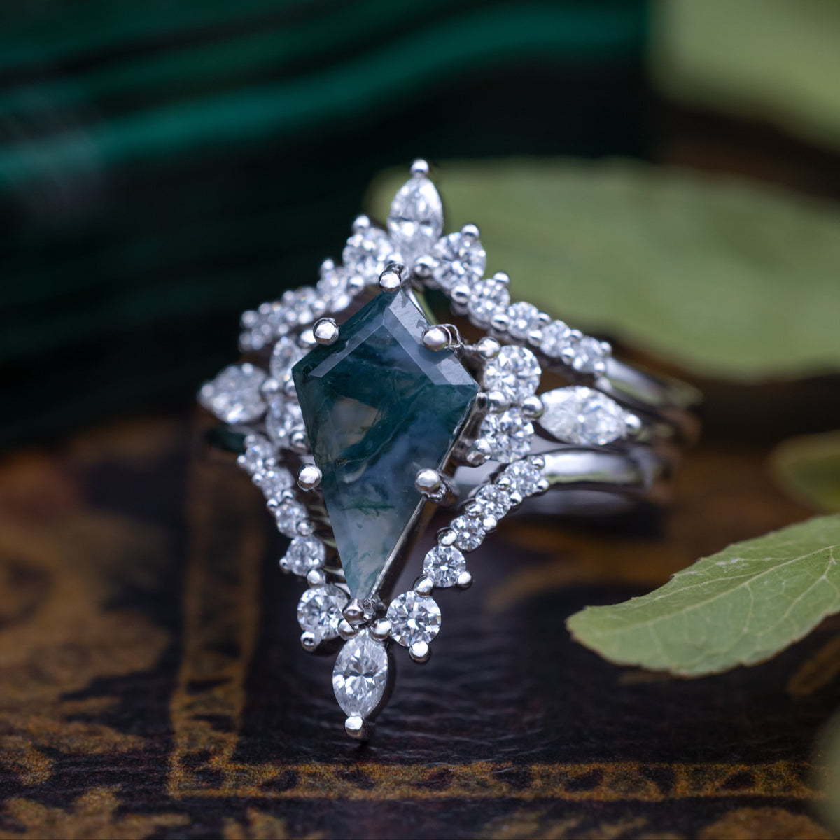 "Sage" - 14K Gold Tracer With Diamond Accents-Staghead Designs