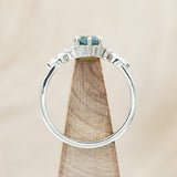 "SAGE" - OVAL CUT MOSS AGATE ENGAGEMENT RING WITH DIAMOND ACCENTS