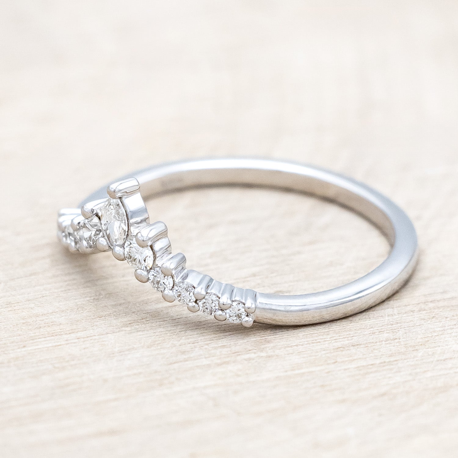 Side view of "Sage" Tracer - women's engagement ring tracer with diamond accents
