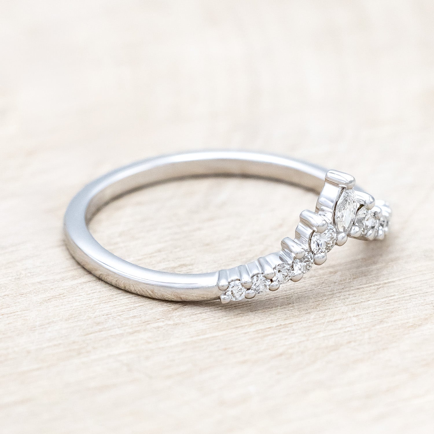 Side view of "Sage" Tracer - women's engagement ring tracer with diamond accents