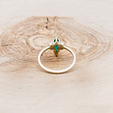 "BLERINA" - KITE CUT LAB-GROWN EMERALD ENGAGEMENT RING WITH DIAMOND ACCENTS - 5