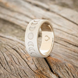 "LUNAR" - MOON PHASE WEDDING BAND WITH SANDBLASTED FINISH-7