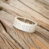 "LUNAR" - MOON PHASE WEDDING BAND WITH SANDBLASTED FINISH-8