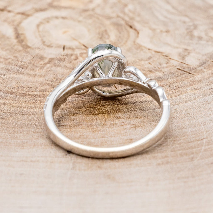 "SCARLET" - OVAL-SHAPED MOSS AGATE ENGAGEMENT RING WITH DIAMOND ACCENTS-5