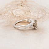 "ROSLYN" - ENGAGEMENT RING WITH DIAMOND ACCENTS - SHOWN W/ PEAR SALT & PEPPER DIAMOND - SELECT YOUR OWN STONE