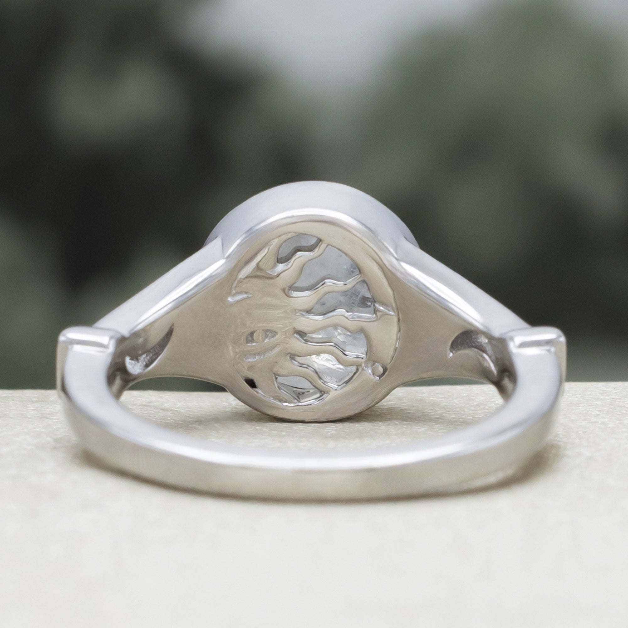 "Selene" - Bezel-Set Moonstone Engagement Ring