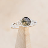 "SELENE" - ROUND CUT CENTER STONE ENGAGEMENT RING WITH FILIGREE AND CRESCENT MOON ACCENTS-Staghead Designs