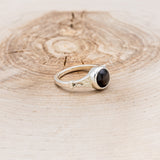 "SELENE" - ROUND CUT BLACK STAR SAPPHIRE ENGAGEMENT RING